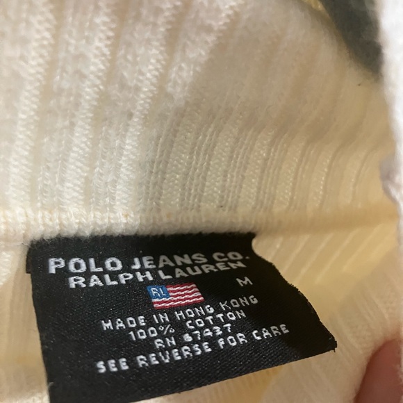 Ralph Lauren Designer pullover ribbed scoop neck embroidered sweater size medium - Picture 5 of 11